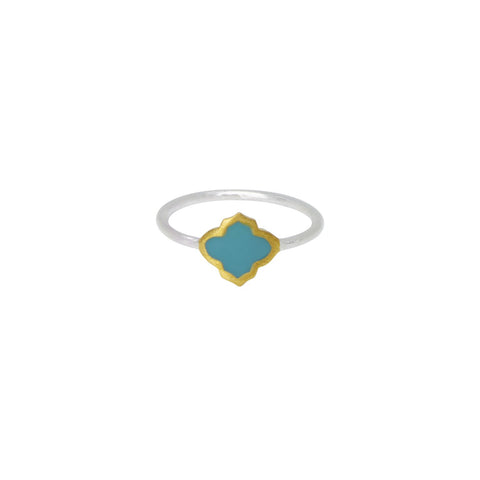 Trellis Ring Silver Gold Turquoise