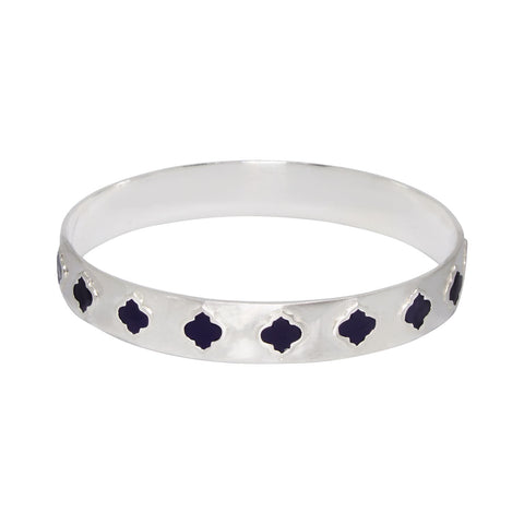 Jaali Bangle Silver Navy