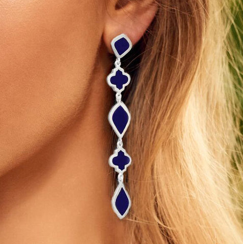 Chandra Drop Earring Navy