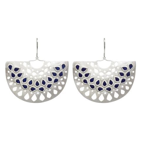 Jaali Basket Earring Navy