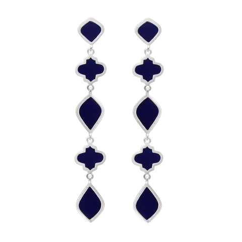 Chandra Drop Earring Navy