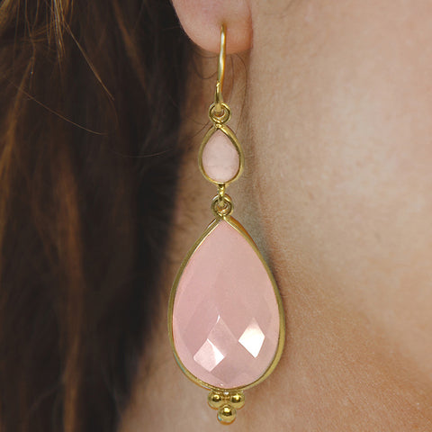 Maharani Pink Quartz Earrings