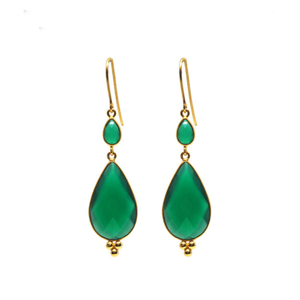 Maharani Green Onyx Earrings