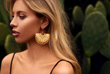 Jaali Basket Earring Gold Blush