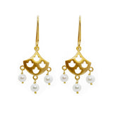 Tulip Pearl Earrings Gold