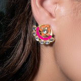 Asra Earrings Hot Pink/Orange