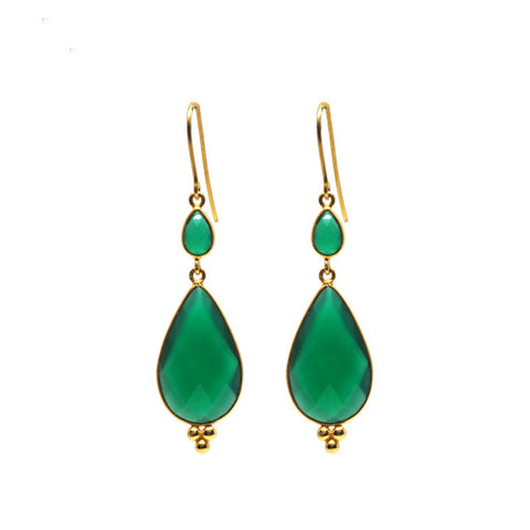 Maharani Green Onyx Earrings