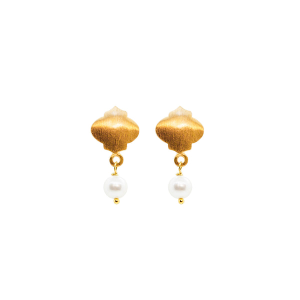 Mosaic Pearl Earrings Gold